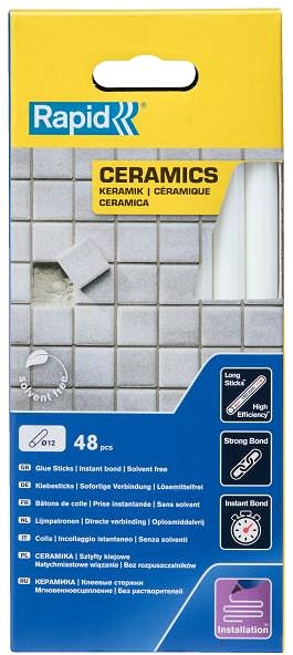 Ragasztópisztoly rúd RAPID Ragasztórúd, 12×190 mm, kerámia, 48 db, doboz ...