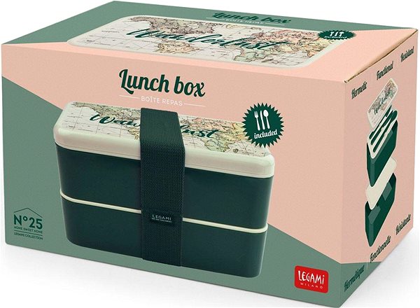 Snack Box Legami double tier lunch box, travel ...