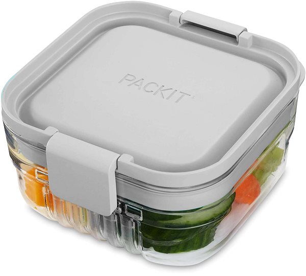 Snack Box Packit Mod snack bento box, steel grey, 1 l ...