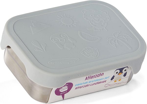 Snack Box Affenzahn Stainless Steel snack box set, koala silver grey ...