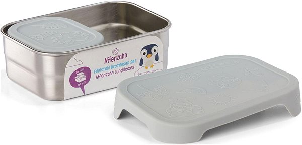 Snack Box Affenzahn Stainless Steel snack box set, koala silver grey ...