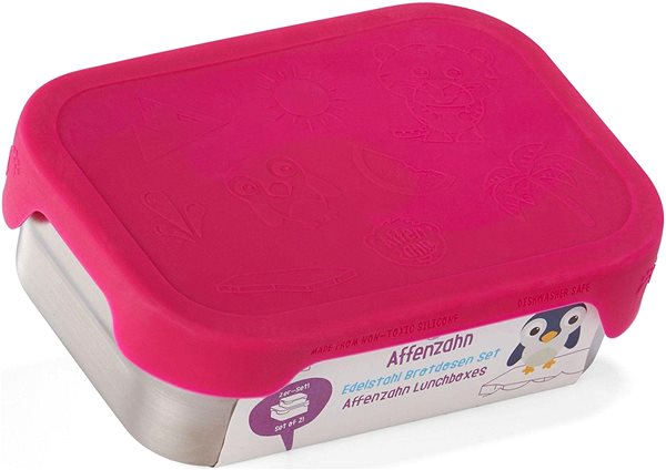 Snack Box Affenzahn Stainless Steel Snack Box Set, Owl silver pink ...