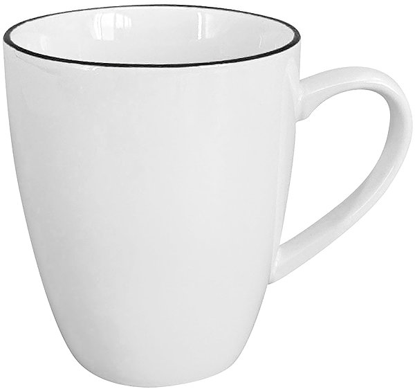 Set of cups by inspire Set 6 pcs - Alba Black, 350 ml, black line .