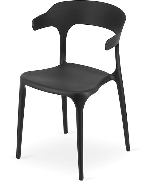 Jedálenská stolička TEXTILOMANIE Čierna plastová stolička Ulme ...