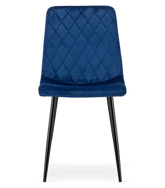 Jedálenská stolička TEXTILOMANIE Modrá zamatová stolička Turin s čiernymi nohami ...