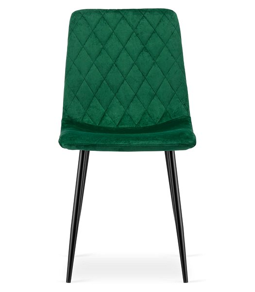 Jedálenská stolička TEXTILOMANIE Zelená zamatová stolička Turin s čiernymi nohami ...