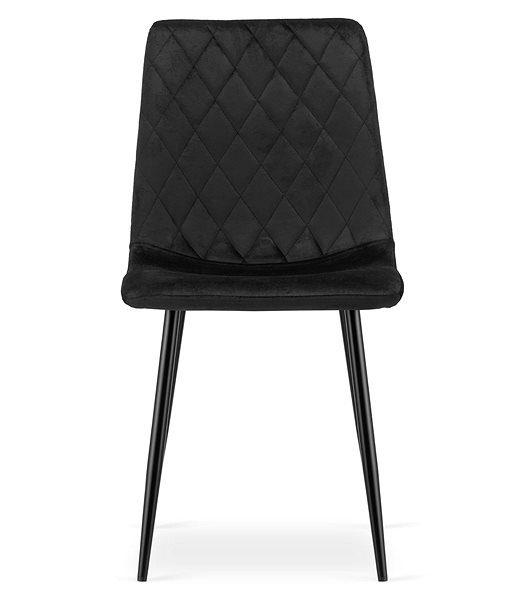 Jedálenská stolička TEXTILOMANIE Čierna zamatová stolička Turin s čiernymi nohami ...