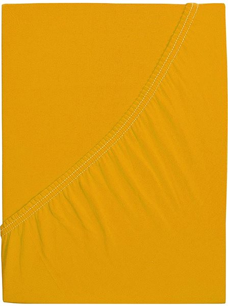 Plachta na posteľ B.E.S. PETROVICE Plachta na posteľ Jersey česaná bavlna MAKO 200 × 220 cm, sýto žltá ...