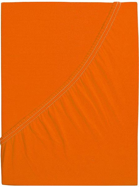 Plachta na posteľ B. E. S. - Petrovice, s. r. s.r.o. Posteľná plachta Džersej česaná bavlna MAKO – Sýta oranžová 140 - 160 × 200 ...