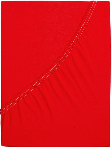 Plachta na posteľ B.E.S. PETROVICE Plachta na posteľ Jersey česaná bavlna MAKO 200 × 200 cm, červená ...