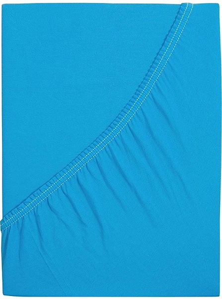 Plachta na posteľ B.E.S. PETROVICE Plachta na posteľ Jersey česaná bavlna MAKO 200 × 200 cm, tyrkysovo modrá ...