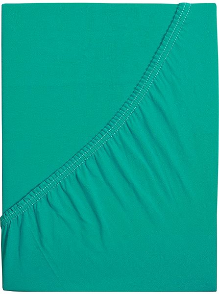 Plachta na posteľ B. E. S. – Petrovice, s. r. s.r.o. Plachta na posteľ džersej česaná bavlna MAKO – Zelený tyrkys 120 × 200 ...