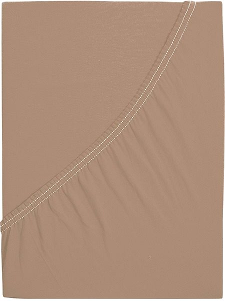 Plachta na posteľ B. E. S. Petrovice, s.r.o. Plachta Jersey česaná bavlna MAKO – Orechová 200 × 220 cm ...