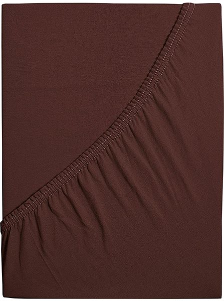 Plachta na posteľ B.E.S. PETROVICE Plachta na posteľ Jersey česaná bavlna MAKO 200 × 220 cm, tmavohnedá ...