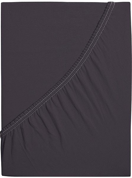 Plachta na posteľ B. E. S. Petrovice, s.r.o. Plachta Jersey česaná bavlna MAKO – Antracit 200 × 220 cm ...
