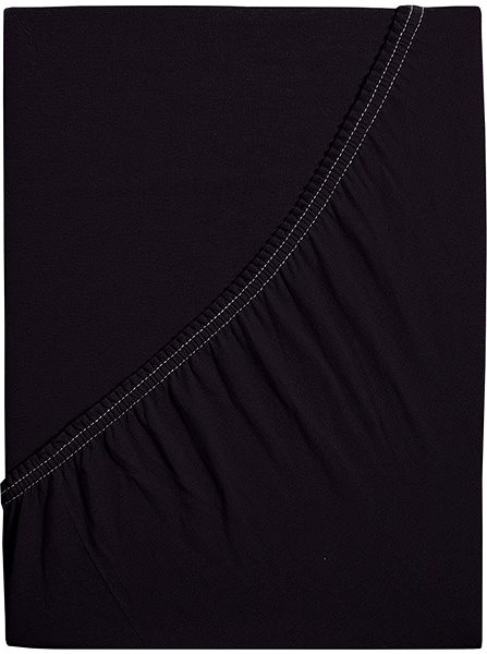 Plachta na posteľ B.E.S. – Petrovice, s.r.o. Prestieradlo Jersey česaná bavlna MAKO – Čierna 140 - 160 × 200 ...