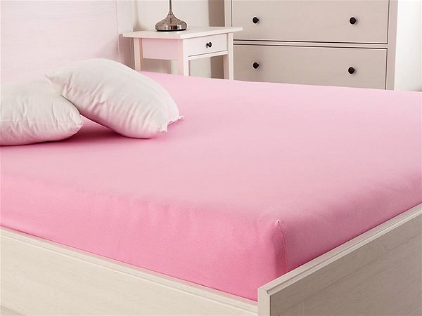 Plachta na posteľ B.E.S. PETROVICE Plachta na posteľ Jersey s elastanom LYCRA 90 × 200 cm, ružová ...