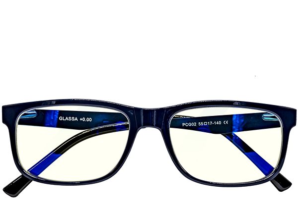 Okuliare na počítač GLASSA Blue Light Blocking Glasses PCG 02, dioptrie: +2.50 modrá Screen