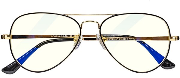 Okuliare na počítač GLASSA Blue Light Blocking Glasses PCG 09, dioptrie: +1.50 čierno zlatá Screen