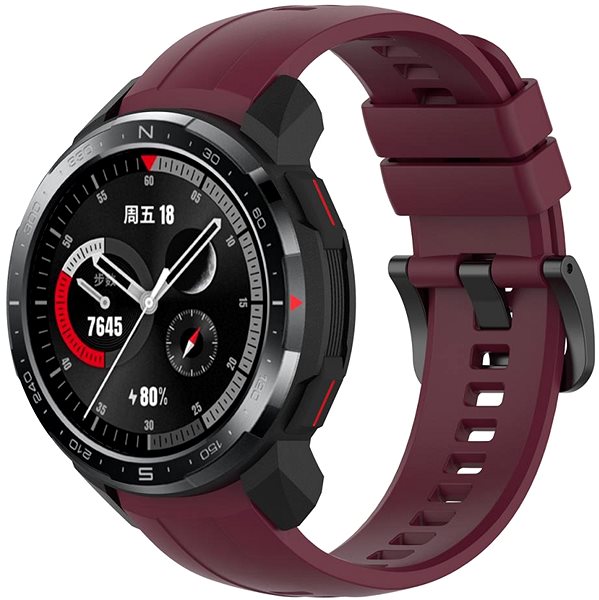 Remienok na hodinky BStrap Silicone na Honor Watch GS Pro, vine red ...