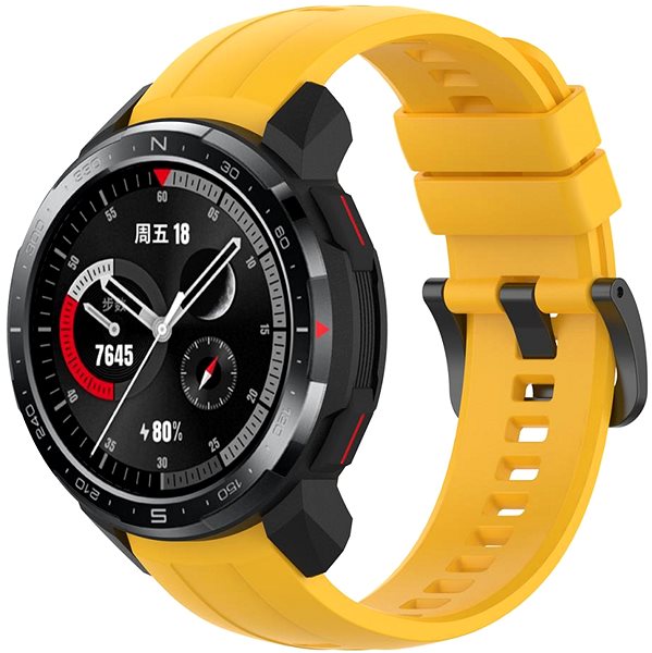 Remienok na hodinky BStrap Silicone na Honor Watch GS Pro, yellow ...
