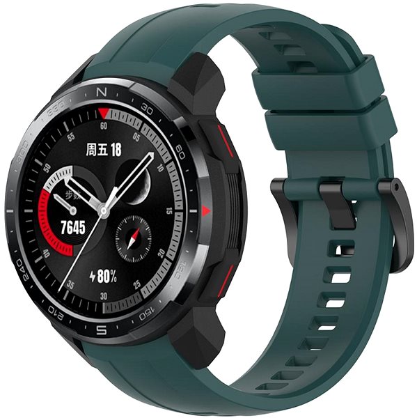 Remienok na hodinky BStrap Silicone na Honor Watch GS Pro, dark green ...
