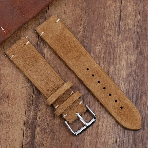 Remienok na hodinky BStrap Suede Leather Universal Quick Release 18 mm, brown ...