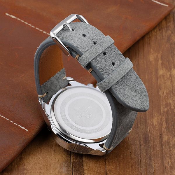 Remienok na hodinky BStrap Suede Leather Universal Quick Release 20 mm, gray ...
