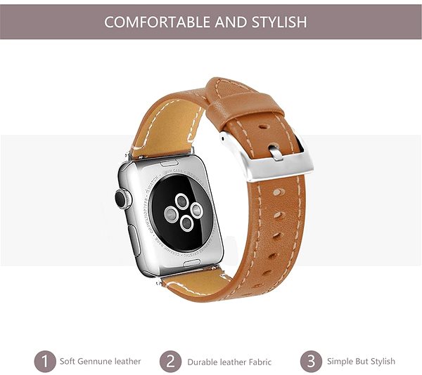 Remienok na hodinky BStrap Leather Italy na Apple Watch 38 mm/40 mm/41 mm, Brown ...