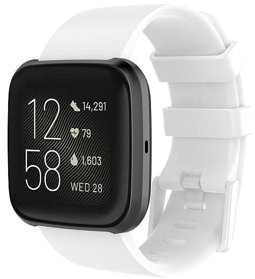 Remienok na hodinky BStrap Silicone na Fitbit Versa/Versa 2 white, veľkosť L ...