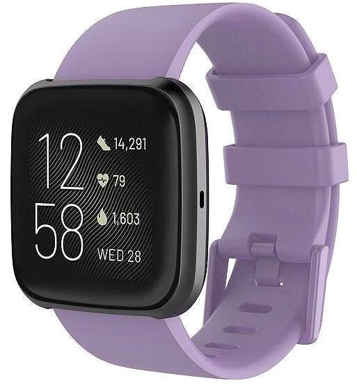 Remienok na hodinky BStrap Silicone na Fitbit Versa/Versa 2 lilac purple, veľkosť L ...