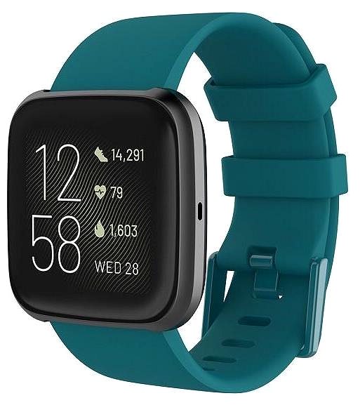 Remienok na hodinky BStrap Silicone na Fitbit Versa/Versa 2 ocean blue, veľkosť L ...