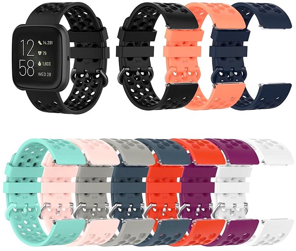 Řemínek BStrap Silicone pro Fitbit Versa / Versa 2 sand pink, velikost L Pole ...
