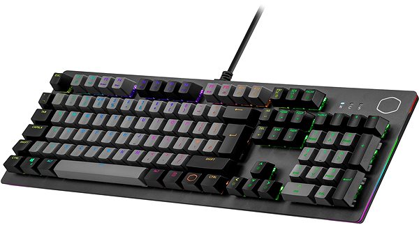 Gaming Keyboard Cooler Master CK352, Brown Switch, Grey - CZ/SK Lateral view