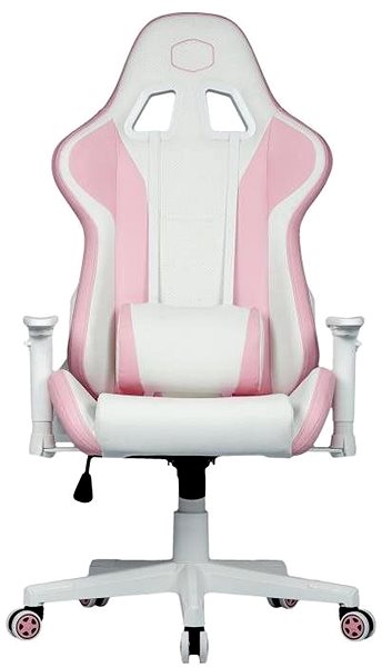 Herná stolička Cooler Master CALIBER R1S, ružovo-biela Screen