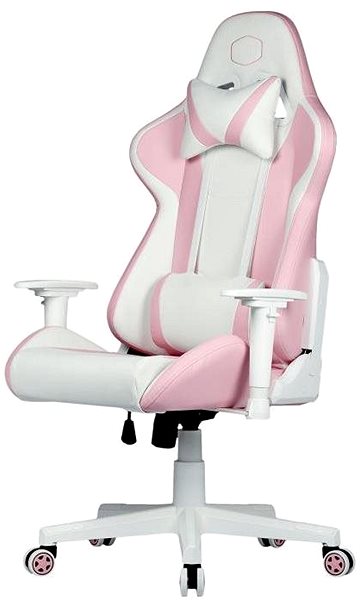 Gaming-Stuhl Cooler Master CALIBER R1S Gaming Chair - rosa und weiß Seitlicher Anblick