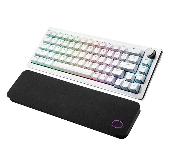 Gaming-Tastatur Cooler Master CK721, TTC BROWN Switch, RGB LED, weiß - US Seitlicher Anblick