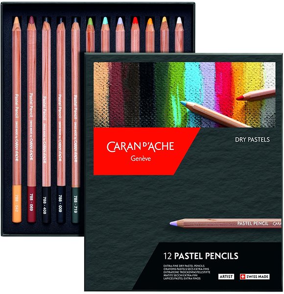 Pastelky CARAN D'ACHE Umelecké pastely v ceruzke 12 farieb ...