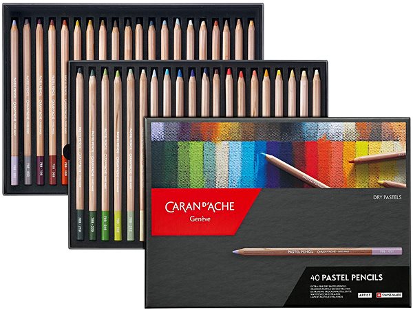 Pastelky CARAN D'ACHE Umelecké pastely v ceruzke 40 farieb ...