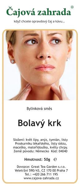 Čaj Čajová záhrada Boľavý krk .