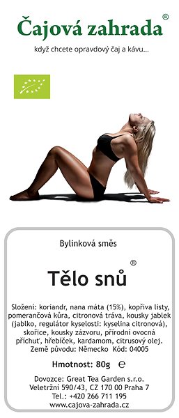 Čaj Čajová záhrada Telo snov Bio 1 kg.