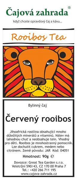 Čaj Čajová záhrada Rooibos červený 90 g.