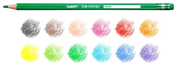 Coloured Pencils Carioca Tita 12 pcs erasable ...