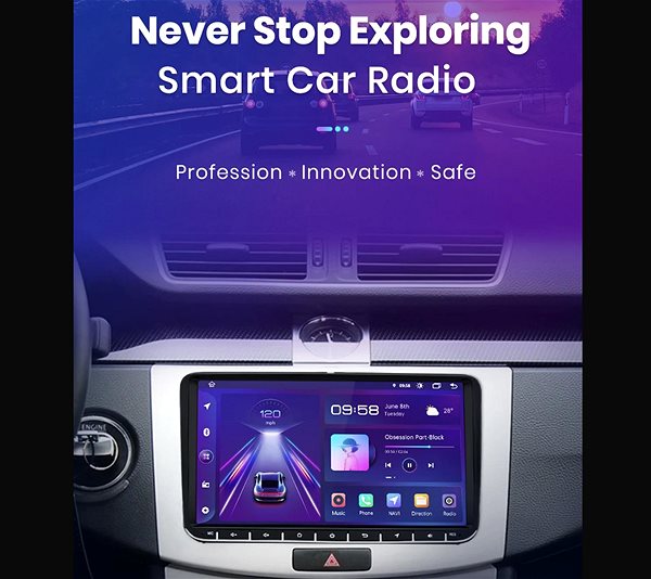 Autorádio Essgoo 4GB Autorádio Volkswagen, Škoda, Seat, Android Auto, Apple CarPlay, GPS Navigace, WiFi ...