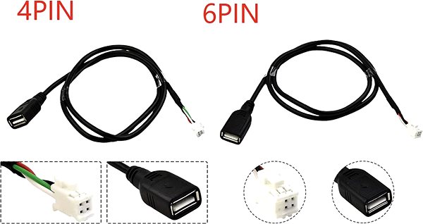 Adapter Ossuret USB cable for all android car radios, set of 6 pin and 4 pin ...