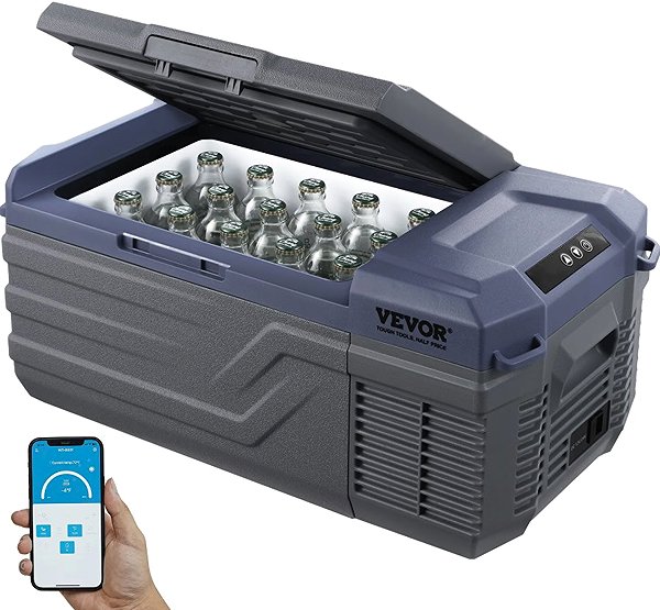 VEVOR Compressor Car Cool Box -20°C, 15L Single Zone Freezer 12/24V DC and 100-240V AC.