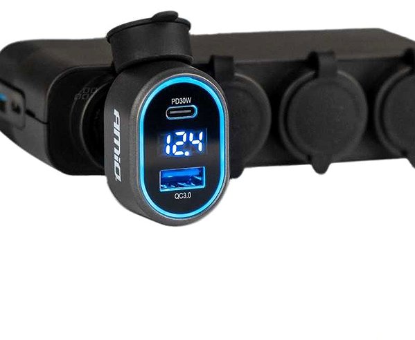 Car Charger AMIO Quick charger with voltmeter 30 W 12/24V ...