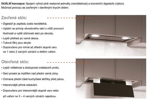 Extractor Hood CATA GC DUAL 75 White Glass ...