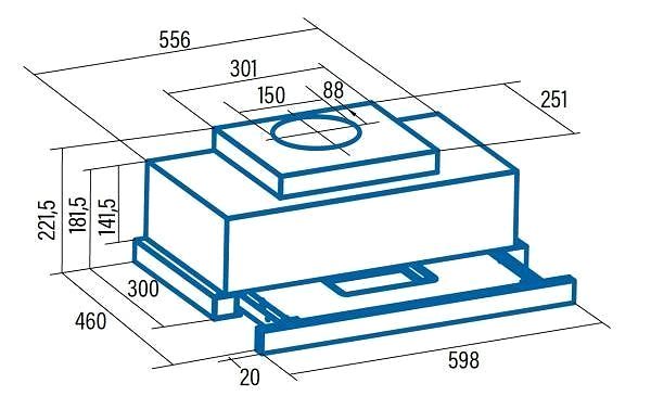 Extractor Hood CATA TFH 6630 Stainless steel Technical draft