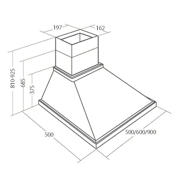 Extractor Hood CATA EMPIRE KD 304090 Technical draft